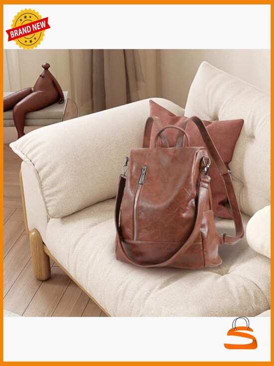 PU Leather Anti-theft Backpack Purse 3-in-1 Ladies Satchel Bag main image 2